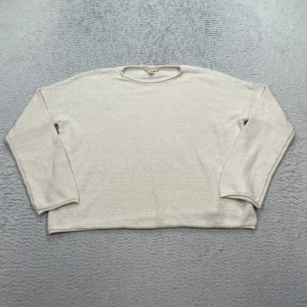 Eileen Fisher Hemp Organic Cotton Quite Luxury Blouse XXS Ivory
